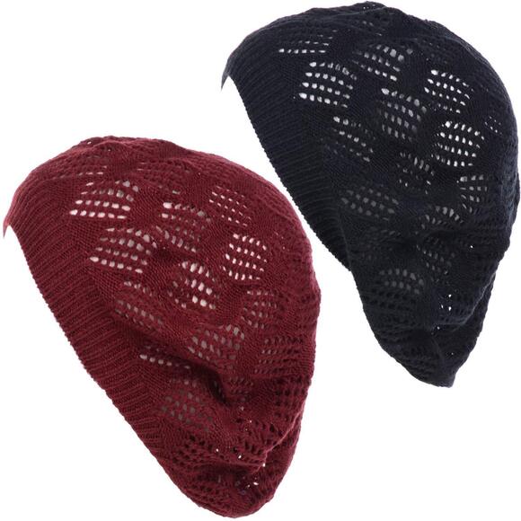 6857 Byos Women’s Chic Cutout Lace Diamond Knit Lightweight Slouchy Crochet
